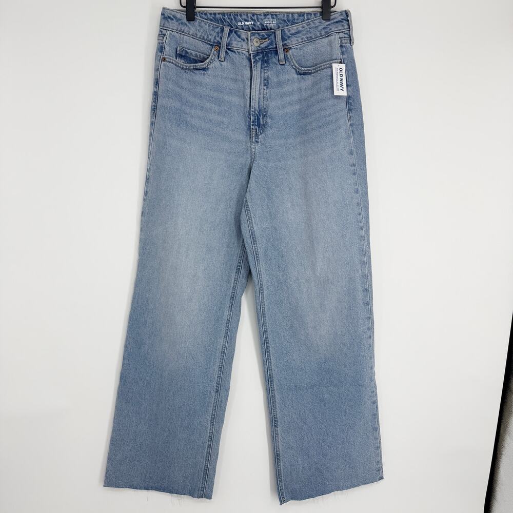 Old Navy Extra High Rise Wide Leg Secret Smooth Pockets Womens Jeans 8 NEW